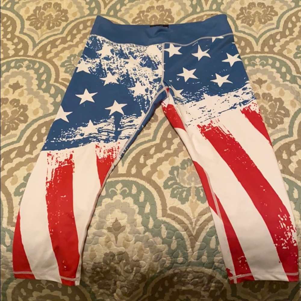 NWOT Constantly Varied Gear American Flag Capris